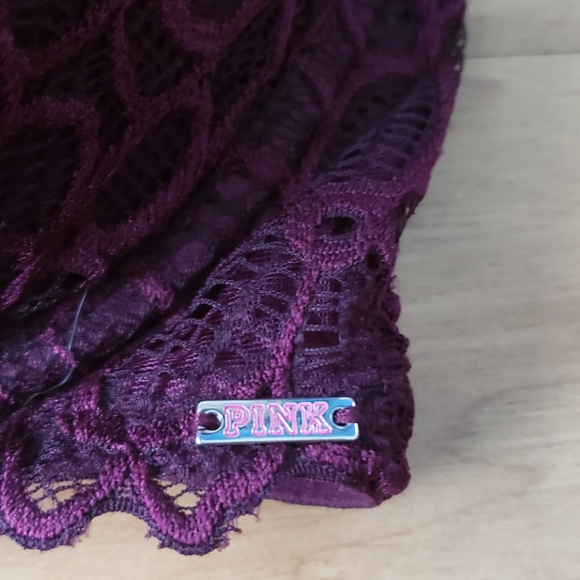 PINK Victoria's Secret wine lace date pushup bra - Picture 2 of 6